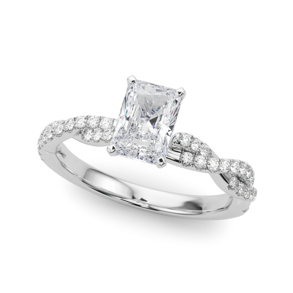 Twisting Diamond Adorned Engagement Ring