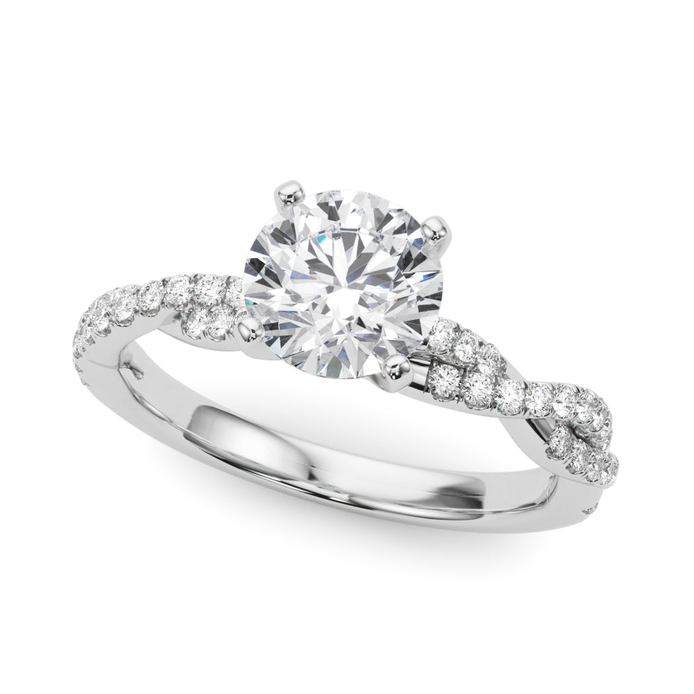 Twisting Diamond Adorned Engagement Ring