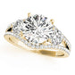 3-Stone Double Row Split Shank Engagement Ring