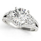 3-Stone Double Row Split Shank Engagement Ring