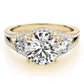 3-Stone Double Row Split Shank Engagement Ring