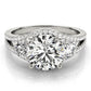 3-Stone Double Row Split Shank Engagement Ring