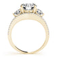 3-Stone Double Row Split Shank Engagement Ring