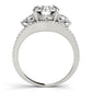 3-Stone Double Row Split Shank Engagement Ring