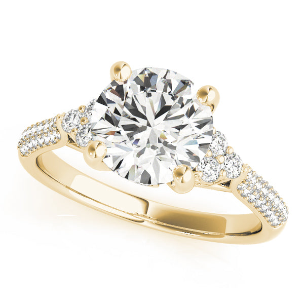 Multirow Pavé Cluster Side Engagement Ring