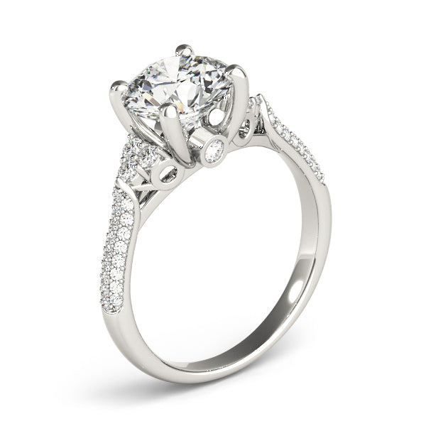 Multirow Pavé Cluster Side Engagement Ring