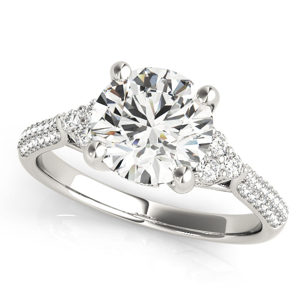 Multirow Pavé Cluster Side Engagement Ring