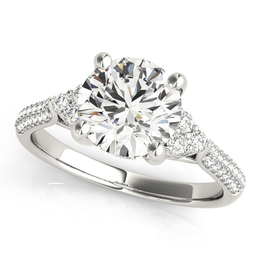Multirow Pavé Cluster Side Engagement Ring