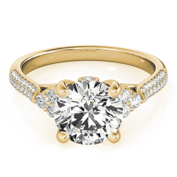 Multirow Pavé Cluster Side Engagement Ring