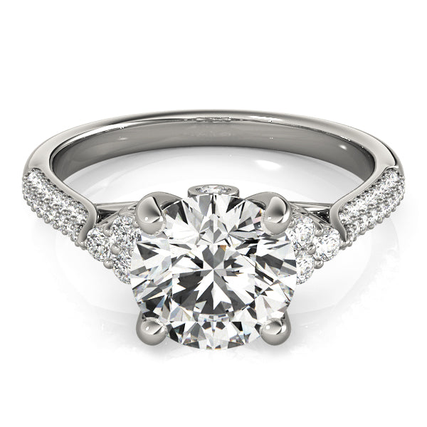 Multirow Pavé Cluster Side Engagement Ring