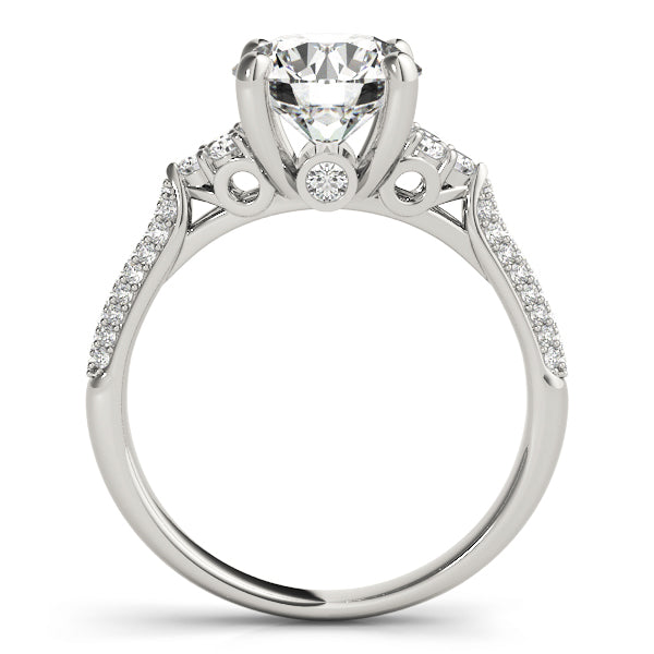Multirow Pavé Cluster Side Engagement Ring