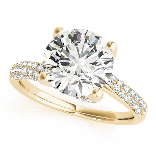 Bypass Multirow Pavé Engagement Ring
