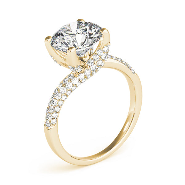 Bypass Multirow Pavé Engagement Ring