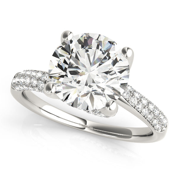 Bypass Multirow Pavé Engagement Ring