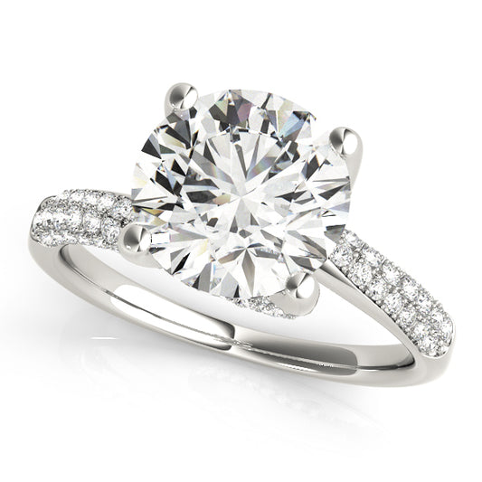 Bypass Multirow Pavé Engagement Ring