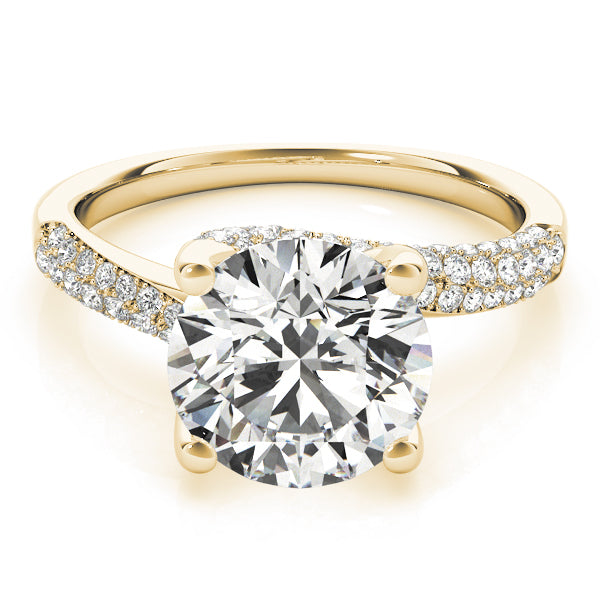 Bypass Multirow Pavé Engagement Ring
