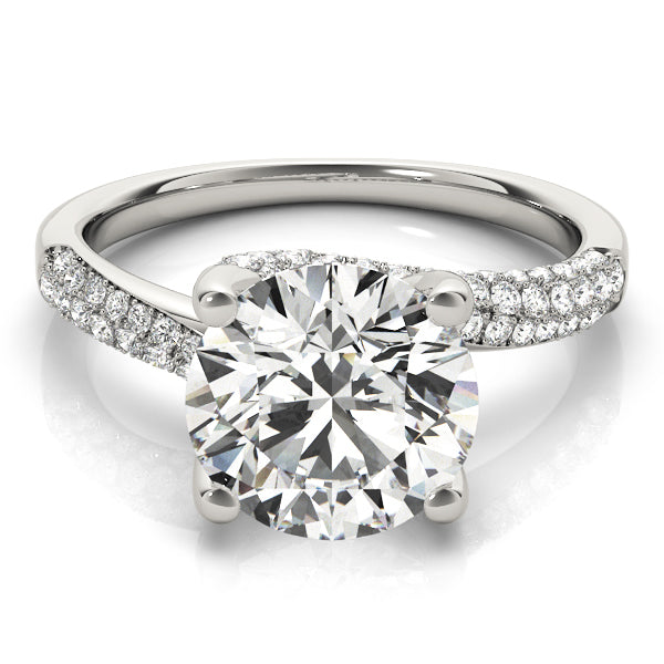 Bypass Multirow Pavé Engagement Ring
