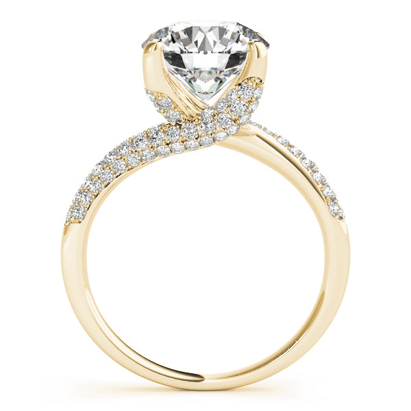 Bypass Multirow Pavé Engagement Ring