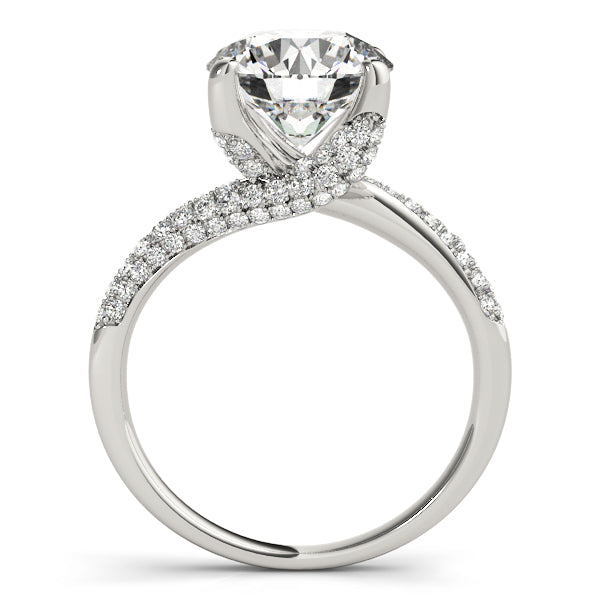 Bypass Multirow Pavé Engagement Ring