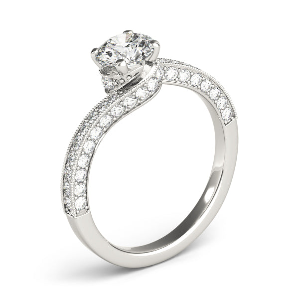 Bypass Multirow Milgrain Engagement Ring