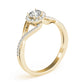 Bypass Halo Twisted Shank Engagement Ring