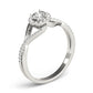 Bypass Halo Twisted Shank Engagement Ring