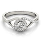 Bypass Halo Twisted Shank Engagement Ring