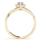 Bypass Halo Twisted Shank Engagement Ring