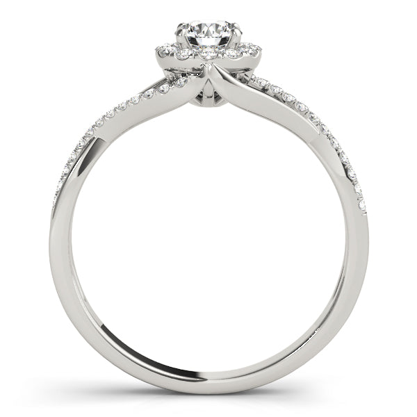 Bypass Halo Twisted Shank Engagement Ring