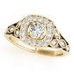 Vintage Style Halo Milgrain Engagement Ring