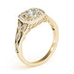 Vintage Style Halo Milgrain Engagement Ring