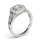 Vintage Style Halo Milgrain Engagement Ring