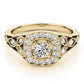 Vintage Style Halo Milgrain Engagement Ring