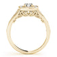 Vintage Style Halo Milgrain Engagement Ring
