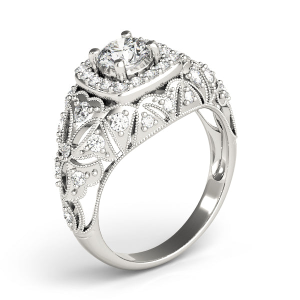 Vintage Inspired Halo Engagement Ring