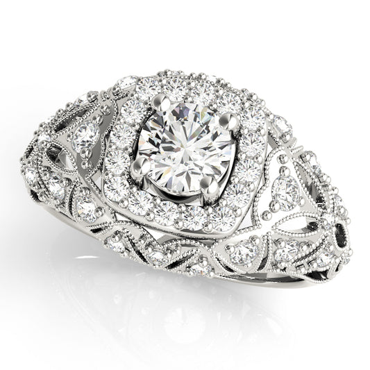 Vintage Inspired Halo Engagement Ring