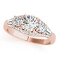 3-Stone Split Shank Engagement Rings