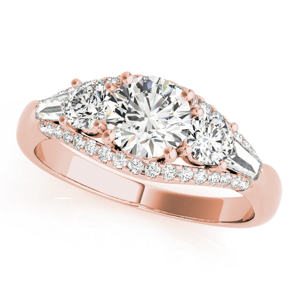 3-Stone Split Shank Engagement Rings