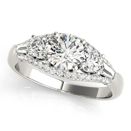 3-Stone Split Shank Engagement Rings