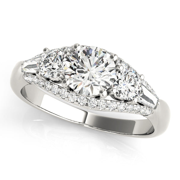 3-Stone Split Shank Engagement Rings