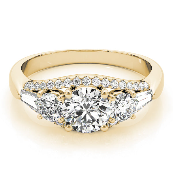 3-Stone Split Shank Engagement Rings