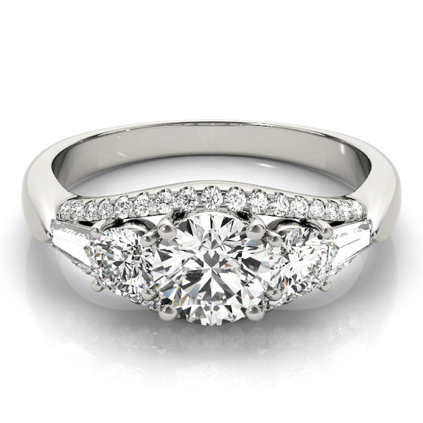 3-Stone Split Shank Engagement Rings