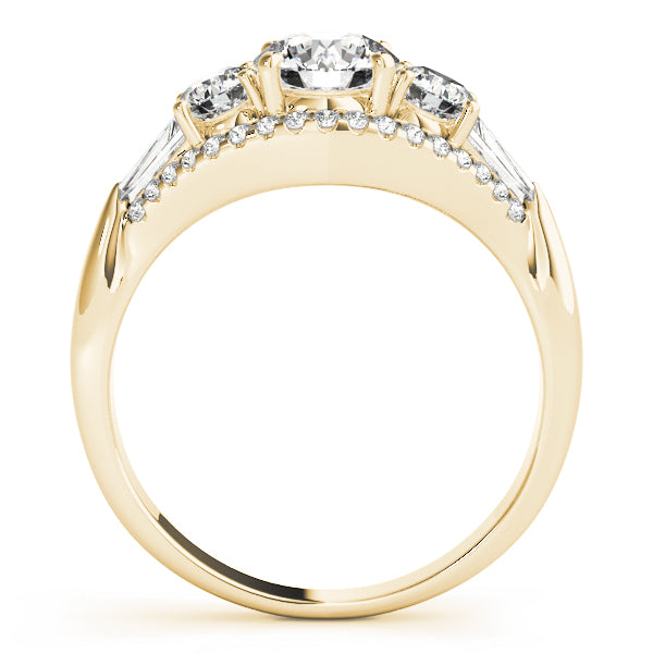 3-Stone Split Shank Engagement Rings