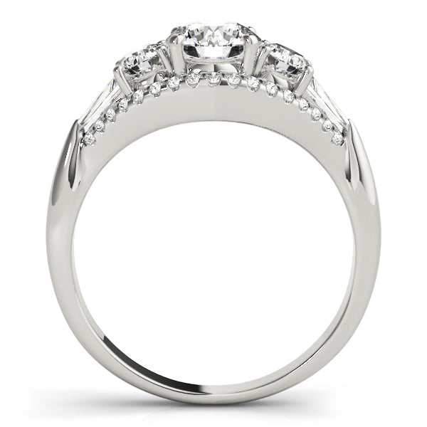 3-Stone Split Shank Engagement Rings