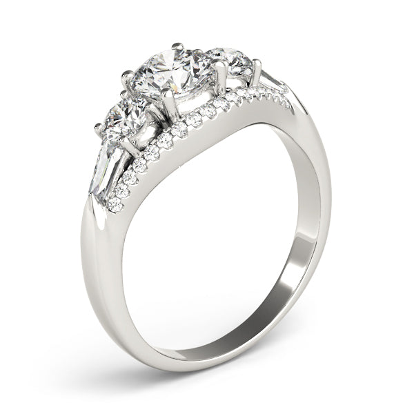 3-Stone Split Shank Engagement Rings