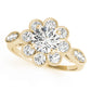 Bezel Set Round Halo Milgrain Engagement Ring