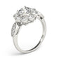Bezel Set Round Halo Milgrain Engagement Ring