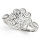 Bezel Set Round Halo Milgrain Engagement Ring