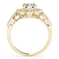 Bezel Set Round Halo Milgrain Engagement Ring