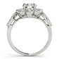 Bezel Set Round Halo Milgrain Engagement Ring